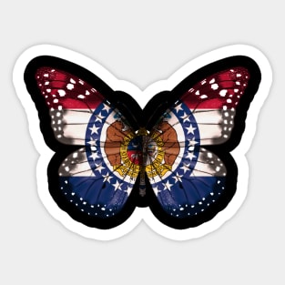 Missouri Flag Butterfly - Gift for Missourian From Missouri MO Sticker